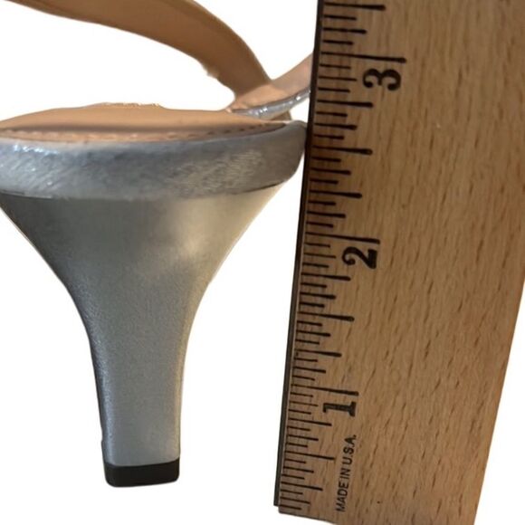 Nina Nieves True Silver Reflective Crystals Sling-back Sandals Size 7.5 NIB - Picture 6 of 11